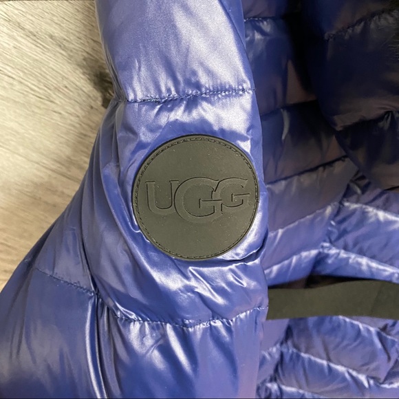 UGG | Valerie Belted Down Coat Nocturn Blue L NWT - Picture 10 of 16